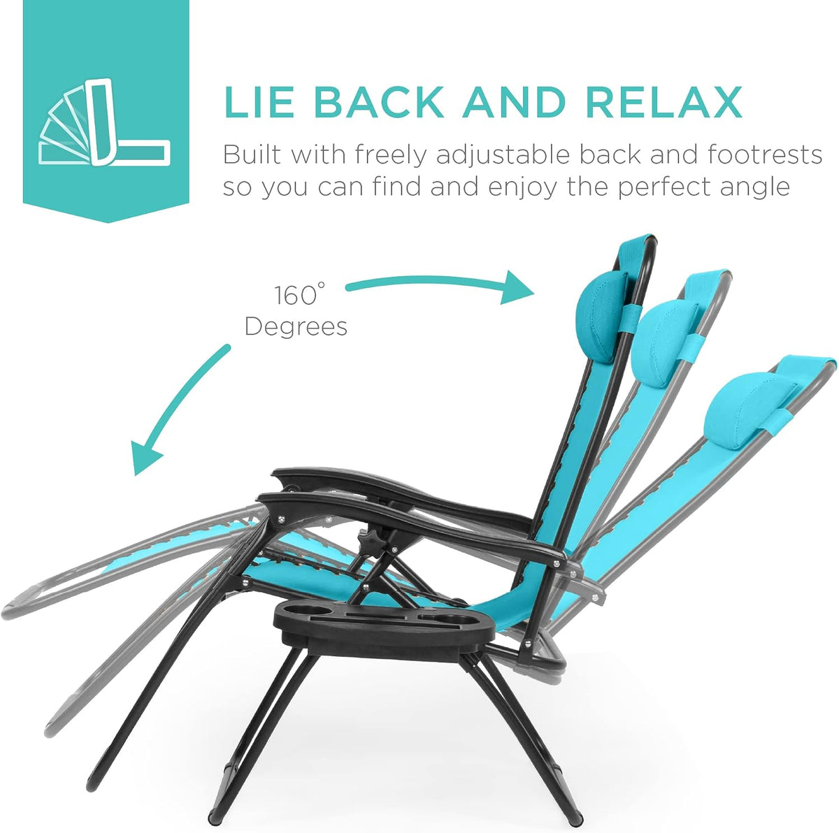 Best Choice Products Zero Gravity Chair Recliner, Peacock Blue