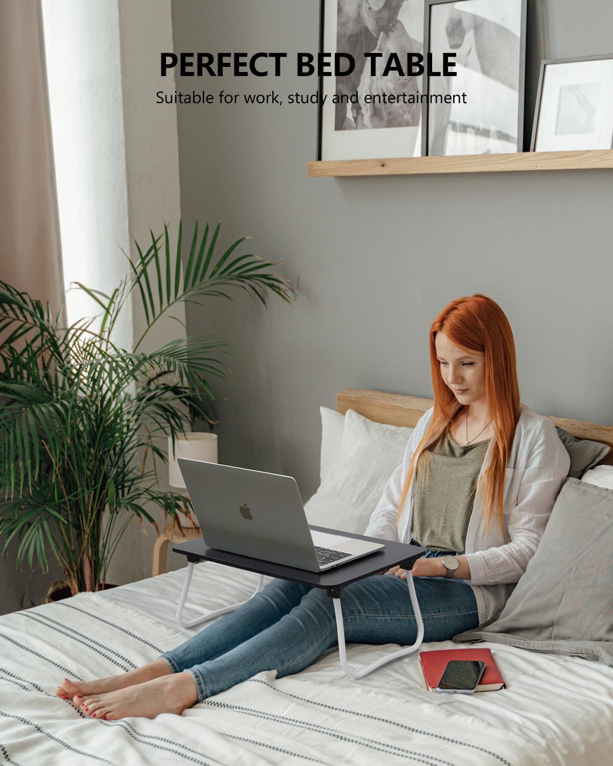 ZEAPTAC Laptop Bed Desk, Foldable Lap Desk, Portable Lap Table, Bed Table, La...