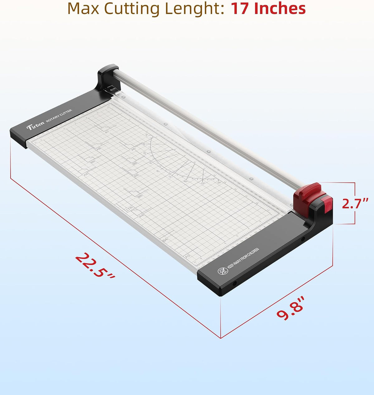 Firbon 15 Inch Rotary Paper Trimmer with Replaceable Blade