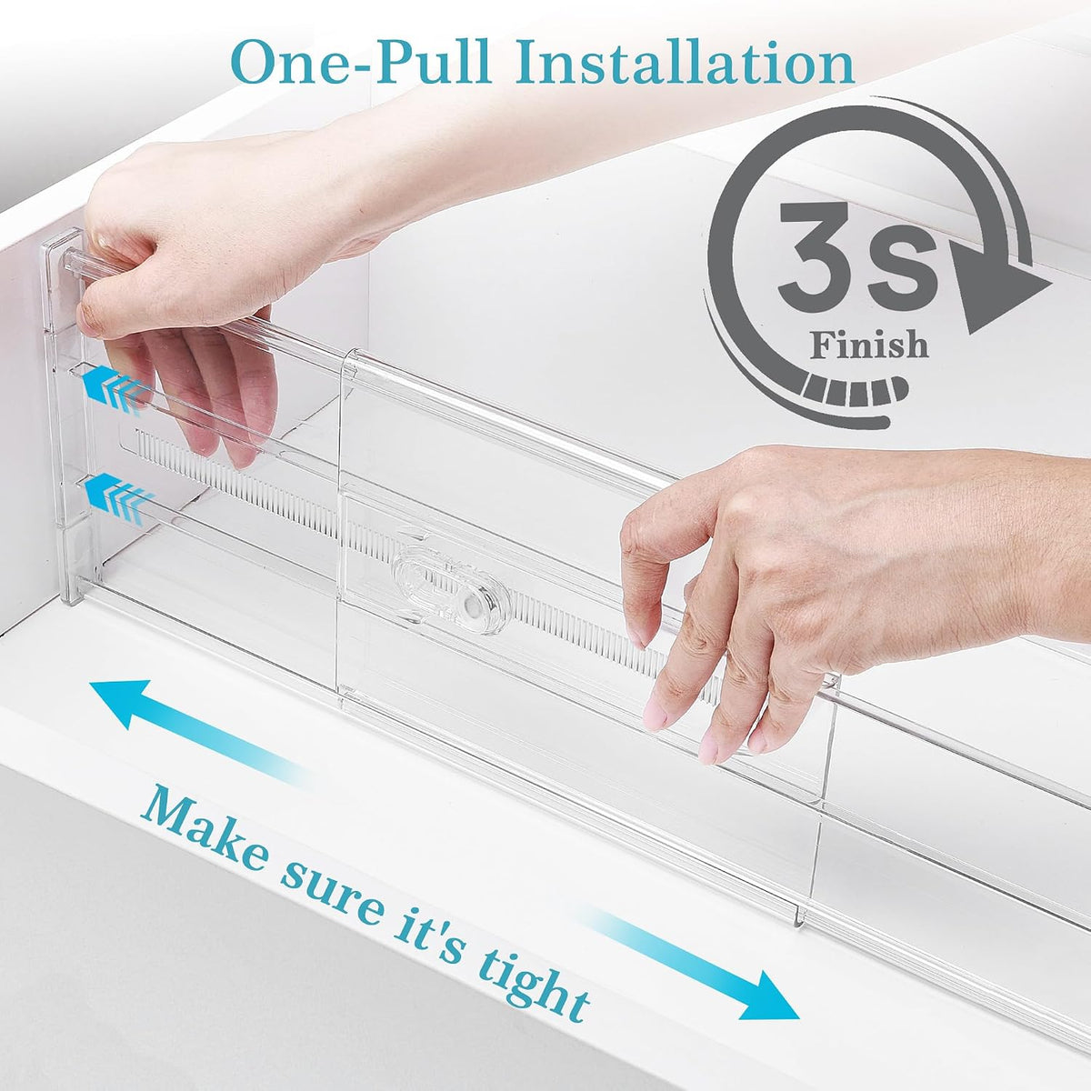Vtopmart 6" Tall Upgrade Drawer Dividers, 12.8"-22.3" Expandab...