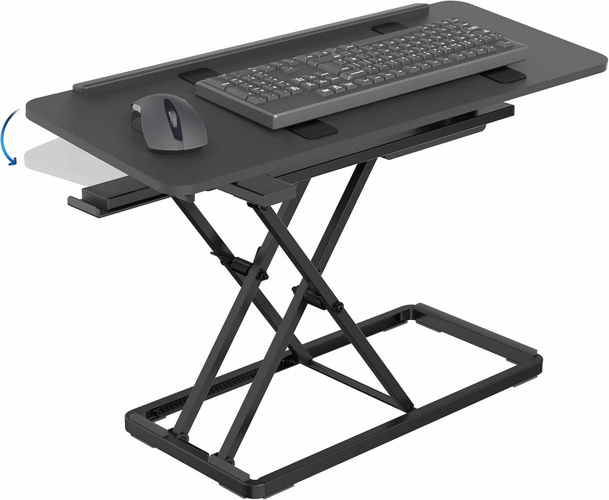 VIVO Black 30 inch Tilting Keyboard Height Adjustable Riser, Desk-TKR1