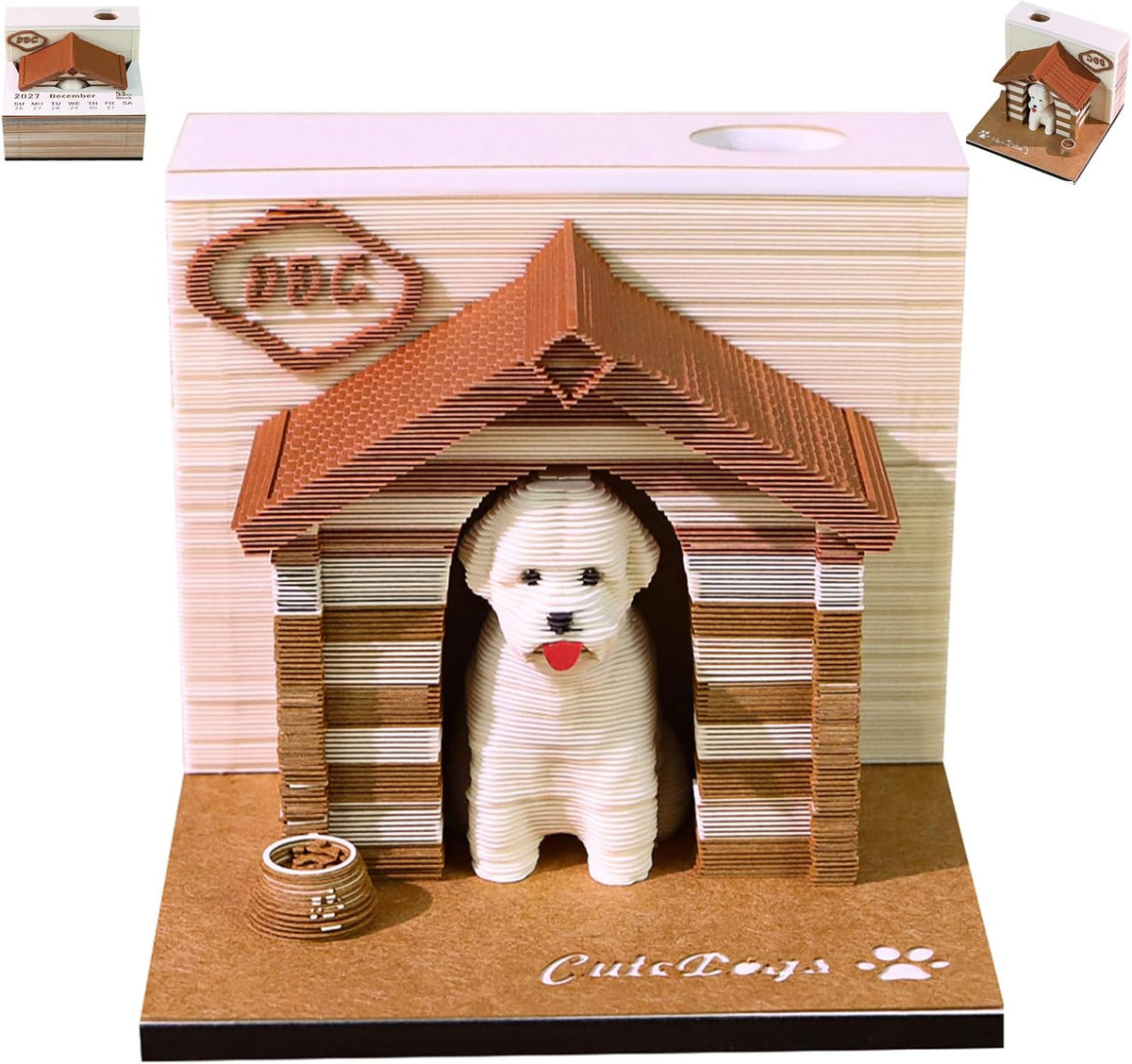 3D Memo Pad Time Piece Calendar 2027, 3D Calendar 2027