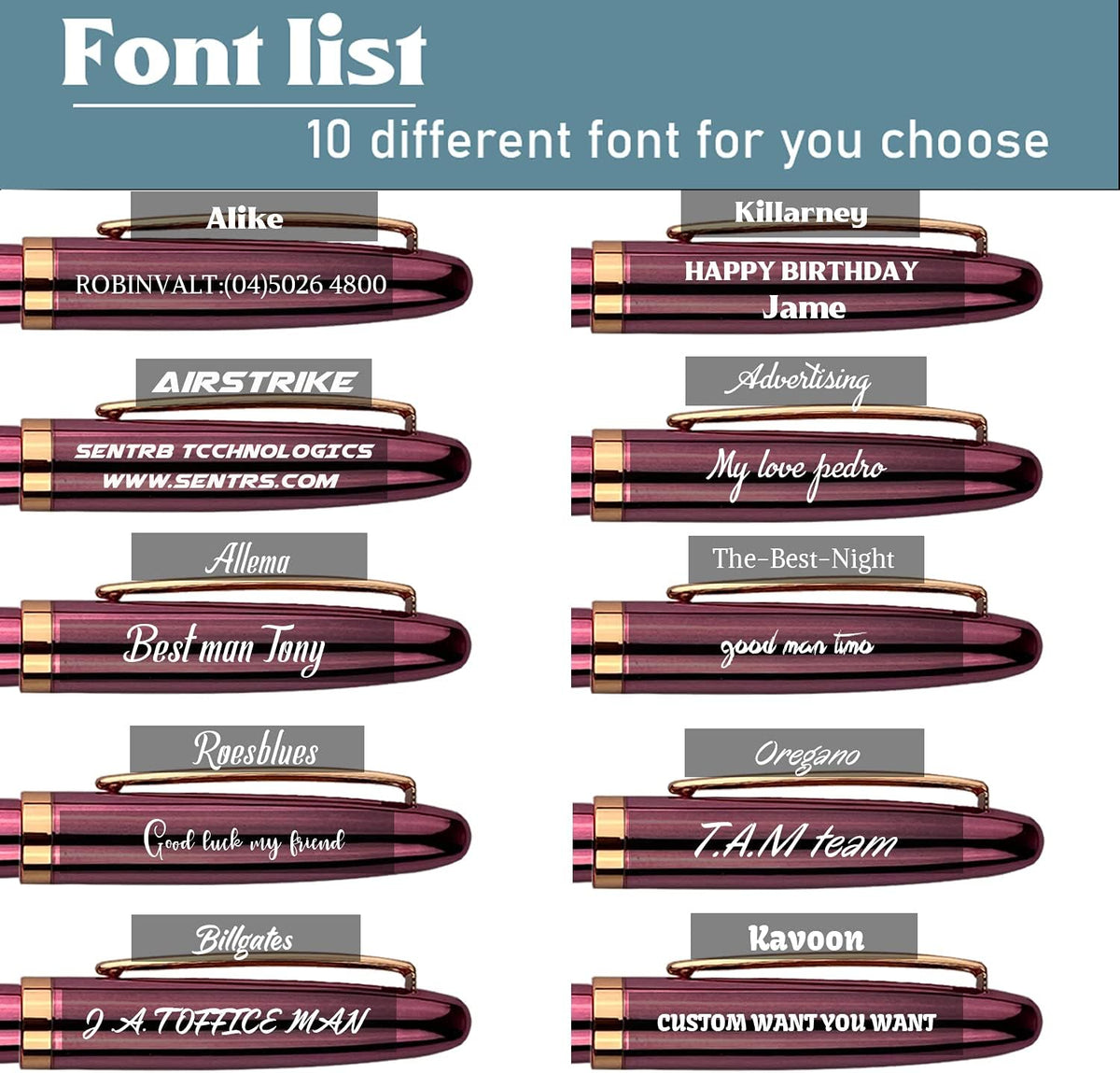 Ancolo Custom Fountain Pens-Engraved Personnal Name/Slogan/Gift for Office