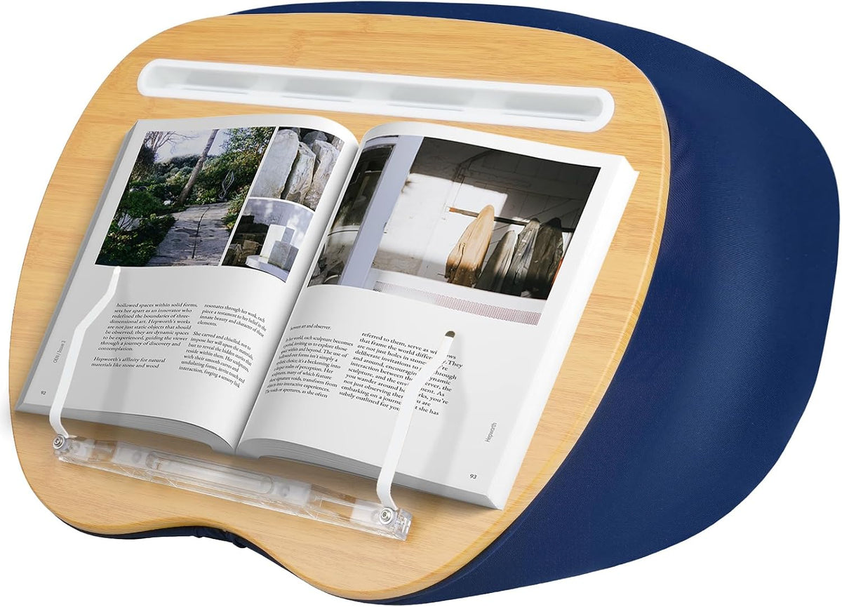Lap Desk XL Beanbag Book Stand –Book Holder for Reading in Bed Hands Free Rea...