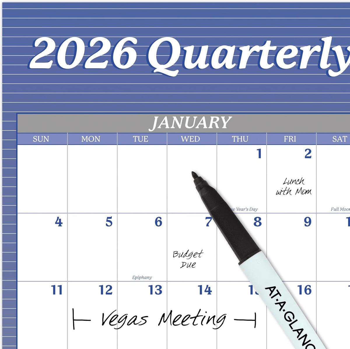 AT-A-GLANCE 2026 Wall Calendar, Dry Erase Wall Planner, Monthly, 48" x 3...
