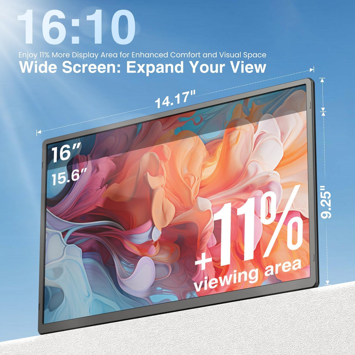 FLYTOCCA 16" Laptop Screen Extender, Updated 1200P FHD Portable Monitor ...