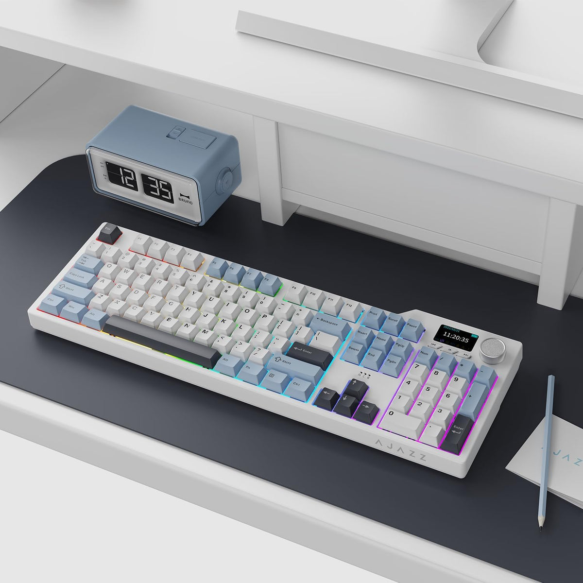 DAIDAI×AJAZZ AK35I V3 Full Size Hot Swap Mechanical Gaming Keyboard with Scre...
