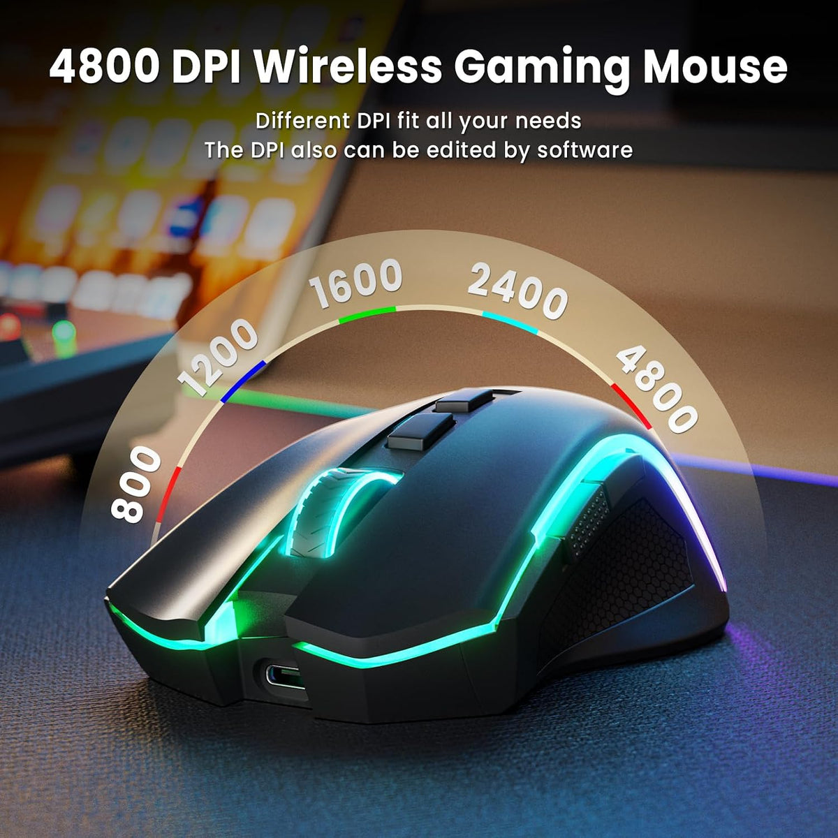 Redragon S101M-KS Gaming Keyboard and Mouse Wireless with Tri-Mode, RGB Keybo...