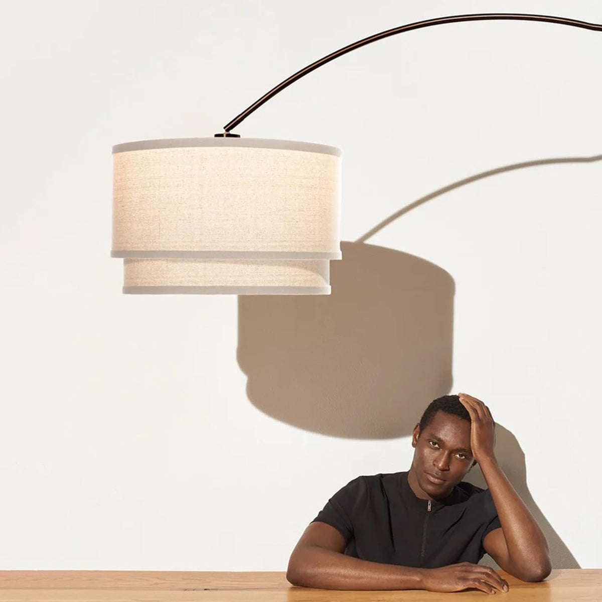 Brightech Mason Arc Floor Lamp - Modern Corner Standing Lamp with Unique Hang...
