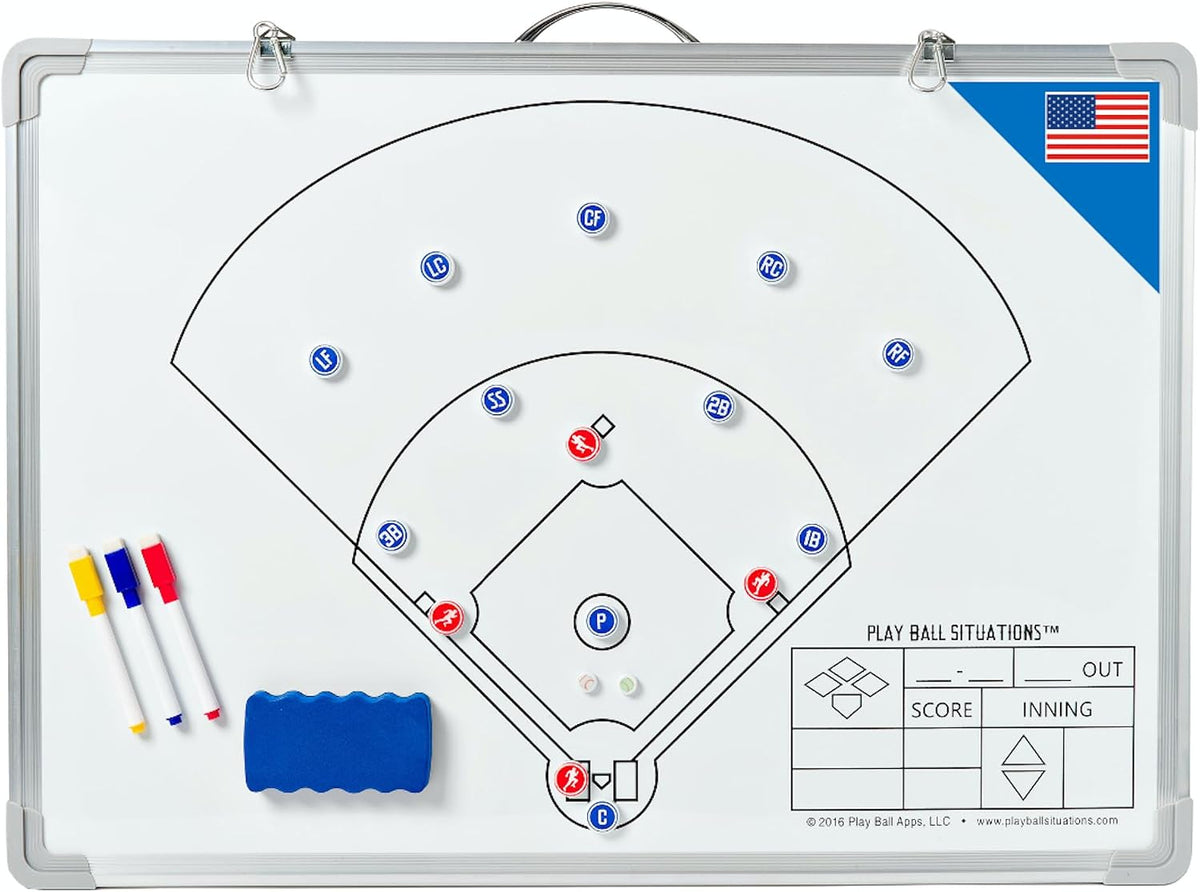 Play Ball Situations Magnetic Dry Erase Baseball Whiteboard for Coaches