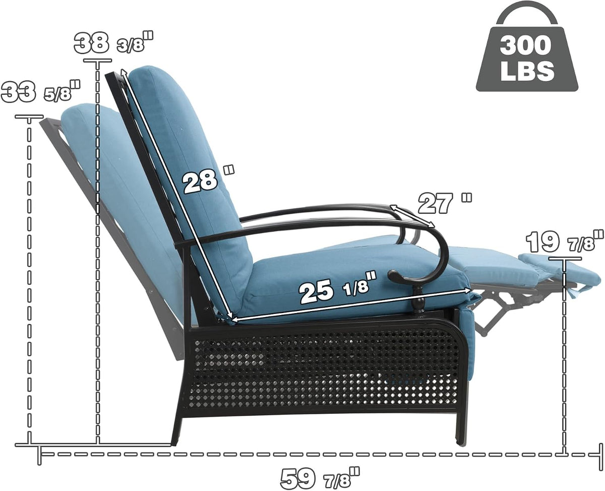 Kozyard Adjustable Outdoor Reclining Lounge Chair