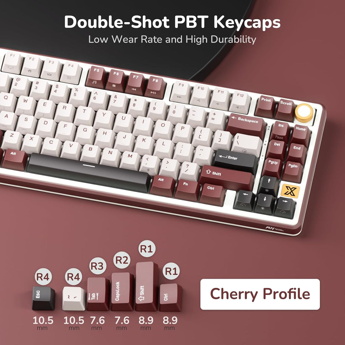 RK ROYAL KLUDGE X87 Wireless Keyboard, 75% TKL Keyboard w/Detachable Knob