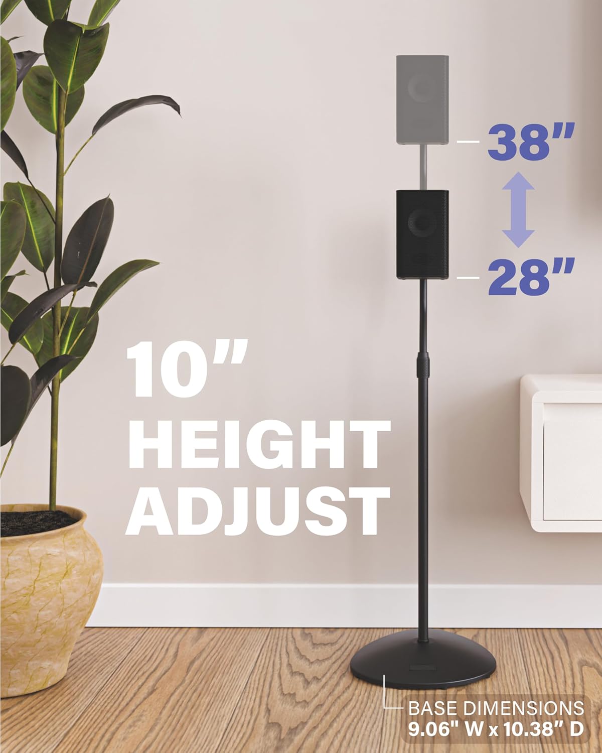 SANUS Height Adjustable Speaker Stands for Satellite & Bookshelf Speakers