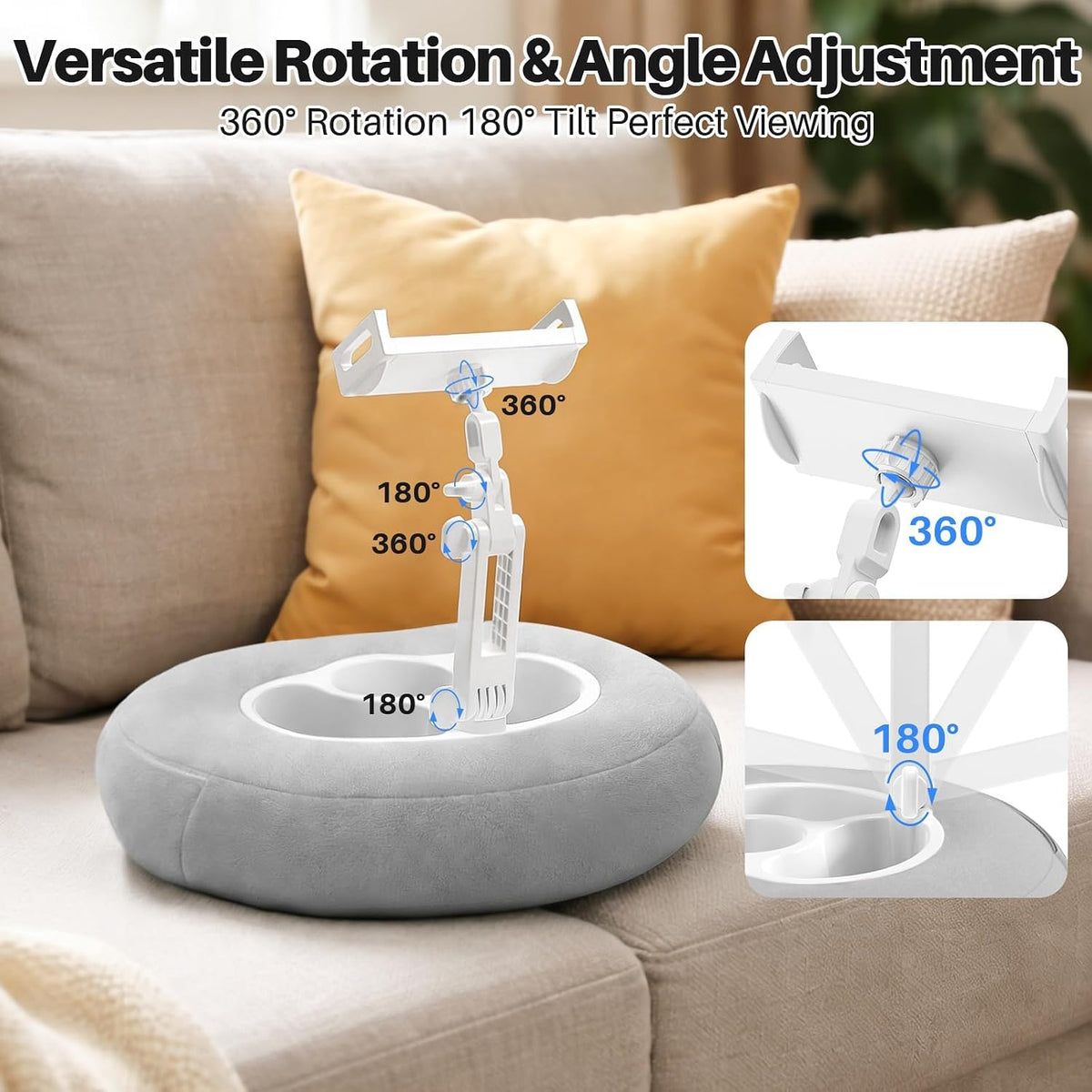 Kindle Pillow Stand with Remote Page Turner, Holder for 4.7–11 in Devices