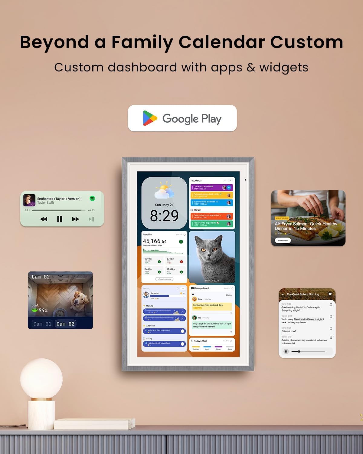 Apolosign 27-inch Digital Calendar & Smart Family Wall Planner, No Subscr...