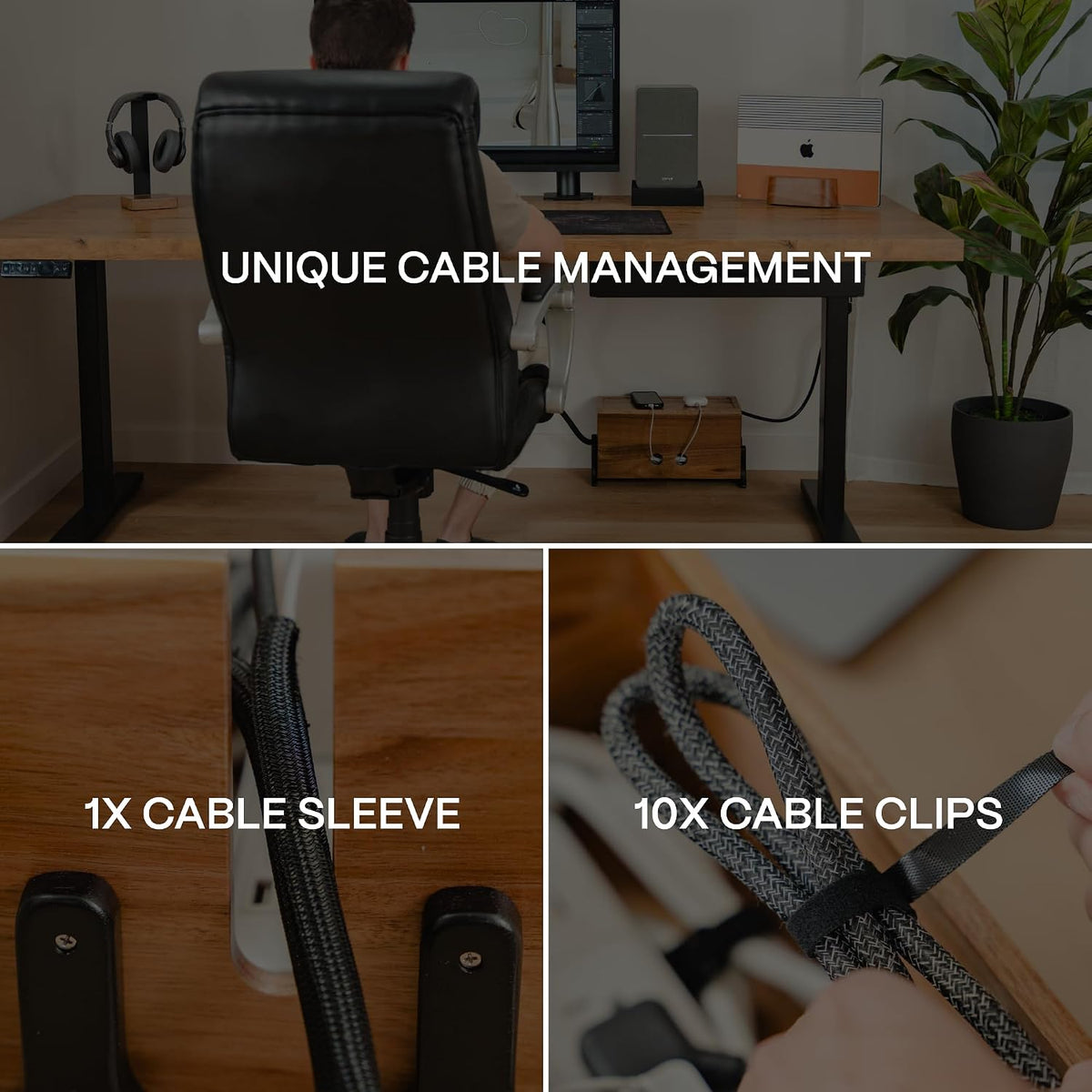 COREMINDED Extra Large Cable Management Box, Wood Cord Hider Box & Organi...