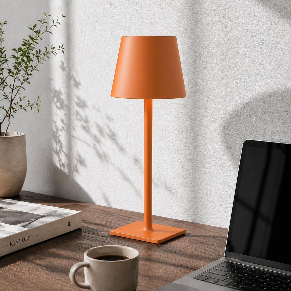 Yogaret Orange Cordless Table Lamp Set of 2-3 Way and Stepless Dimmable - for...