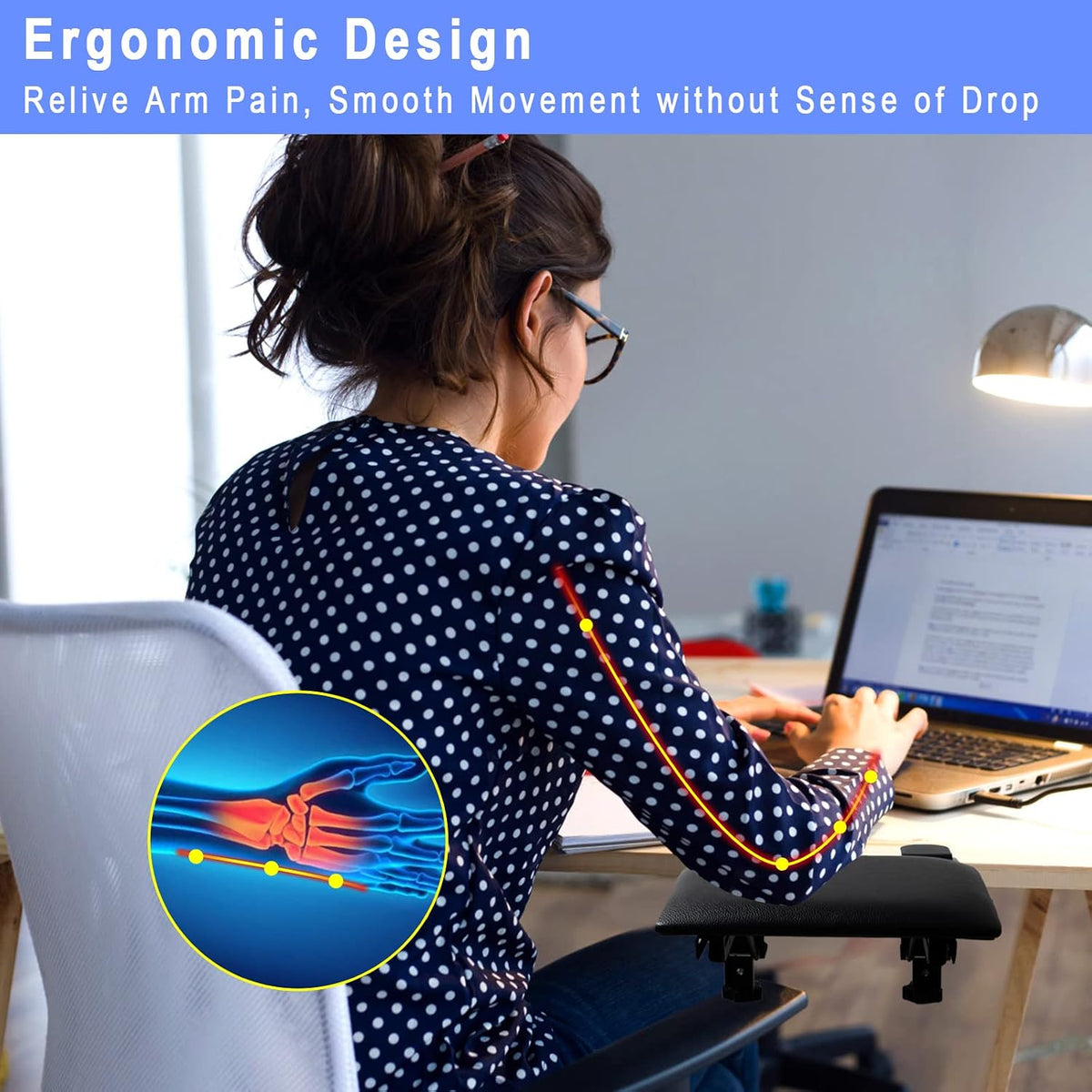 eulps Foldable Arm Rest for Desk, Clamp-On Desk Arm Support Pad with Soft PU ...