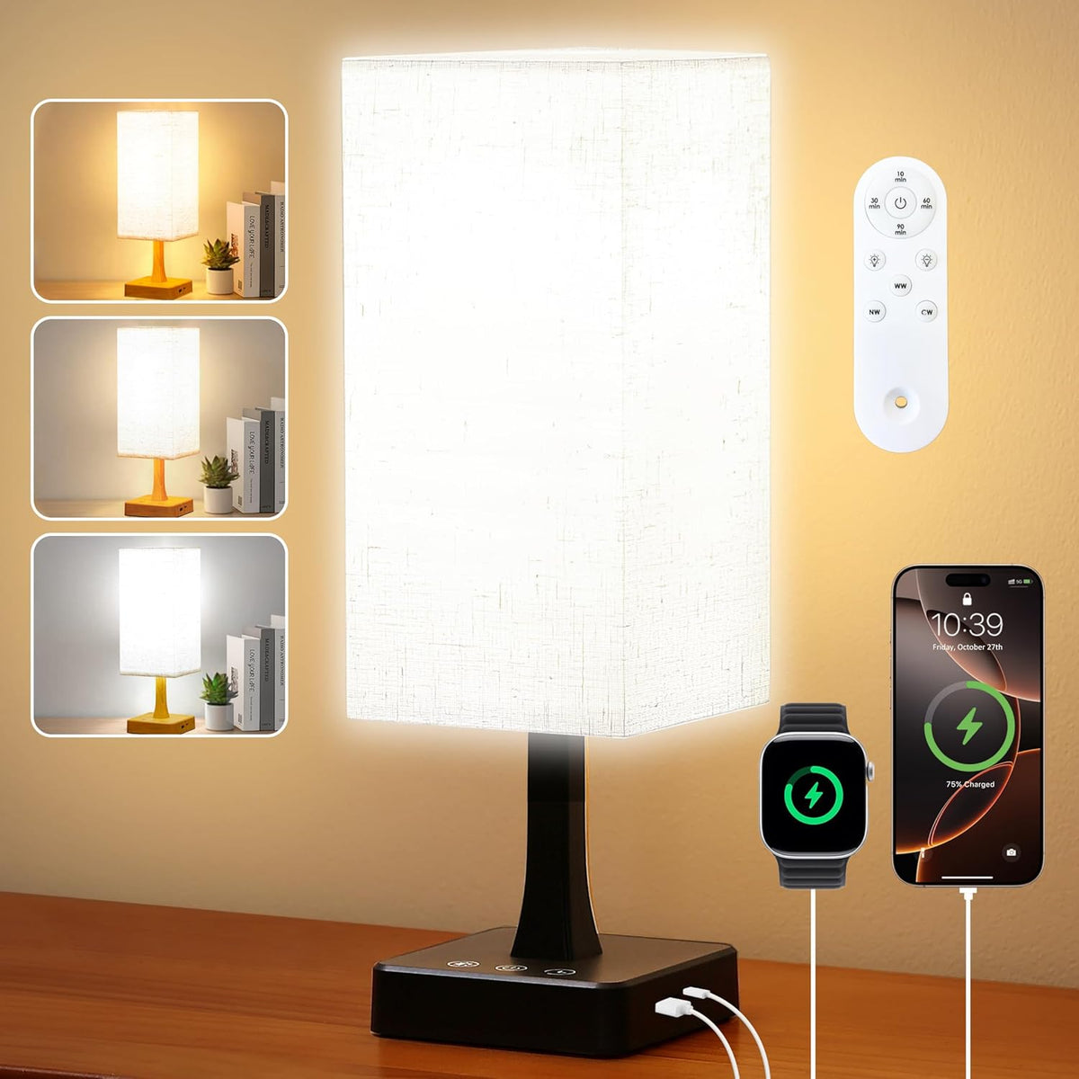 Light Therapy Lamp 10000 Lux Therapy Light with Remote and Touch Control, 3 C...