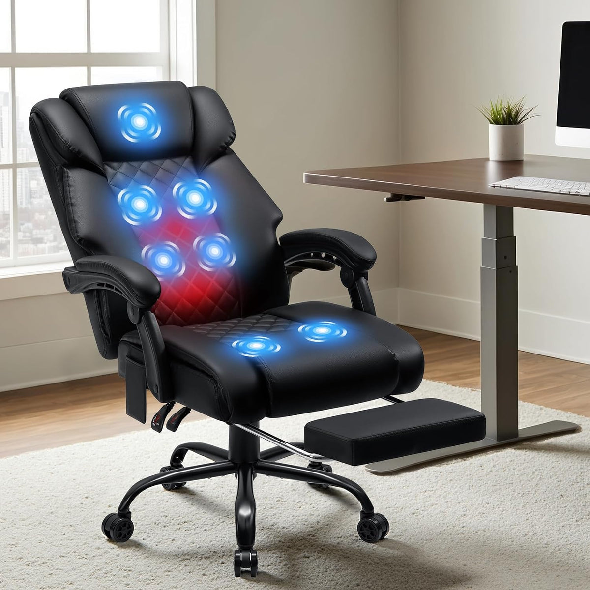 HOFFREE Massage Office Chair with Heat 7 Points Vibration Ergonomic Executive...