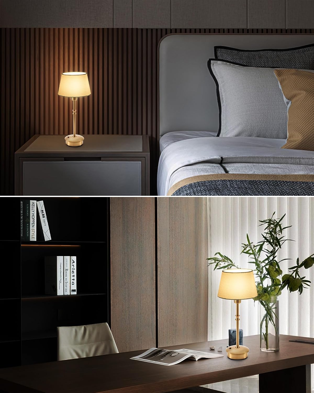 UMEXUS Cordless Rechargeable Table Lamp, Small Battery Operated Table Light