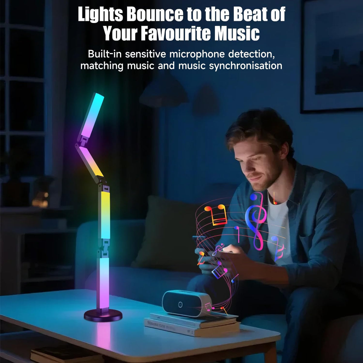 Led Desk Lamp with Atmosphere Lighting, Smart RGB LED Desk Lamp