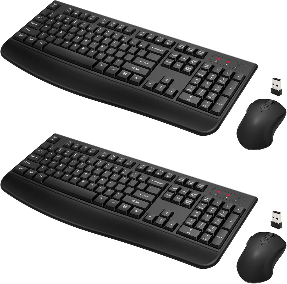QUASIO Wireless Keyboard Mouse Combo, Windows & Mac Compatible (2 Pack)