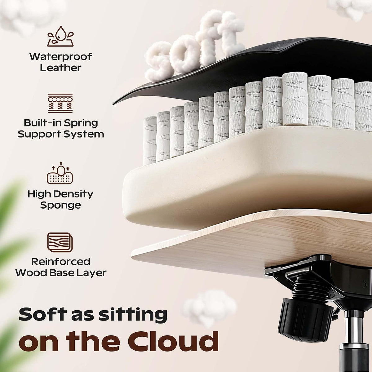 Office Chair, Ergonomic High Back Home Office Desk Chair, Big and Tall Breath...