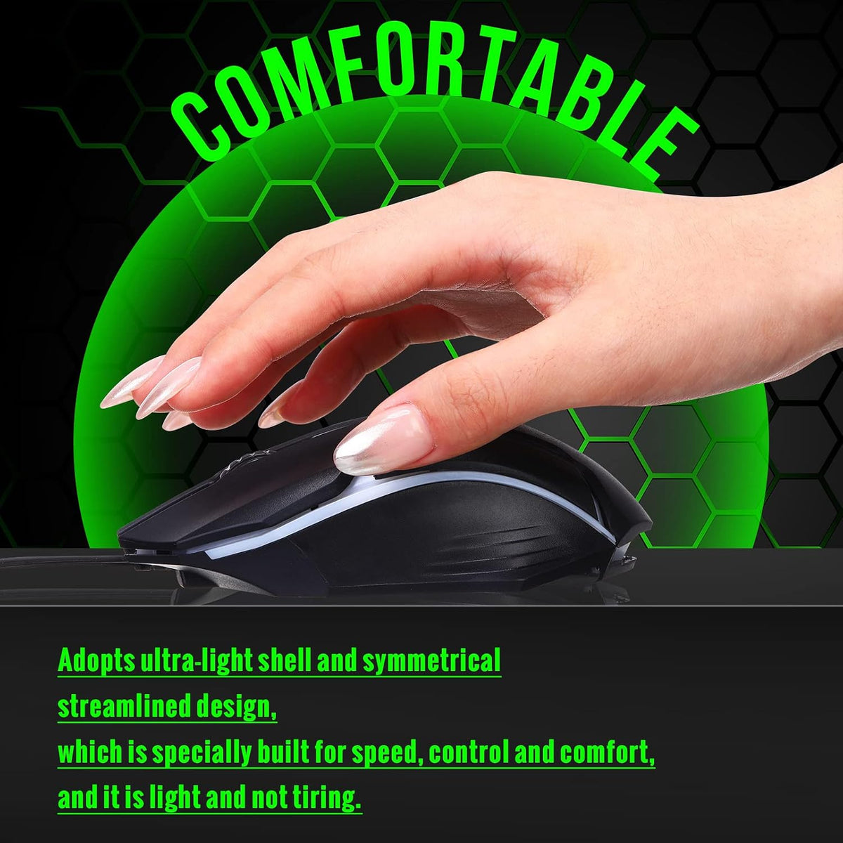 Sratte 30 Pack Black USB Wired Mouse Bulk 1200 DPI RGB Optical Computer Mouse...