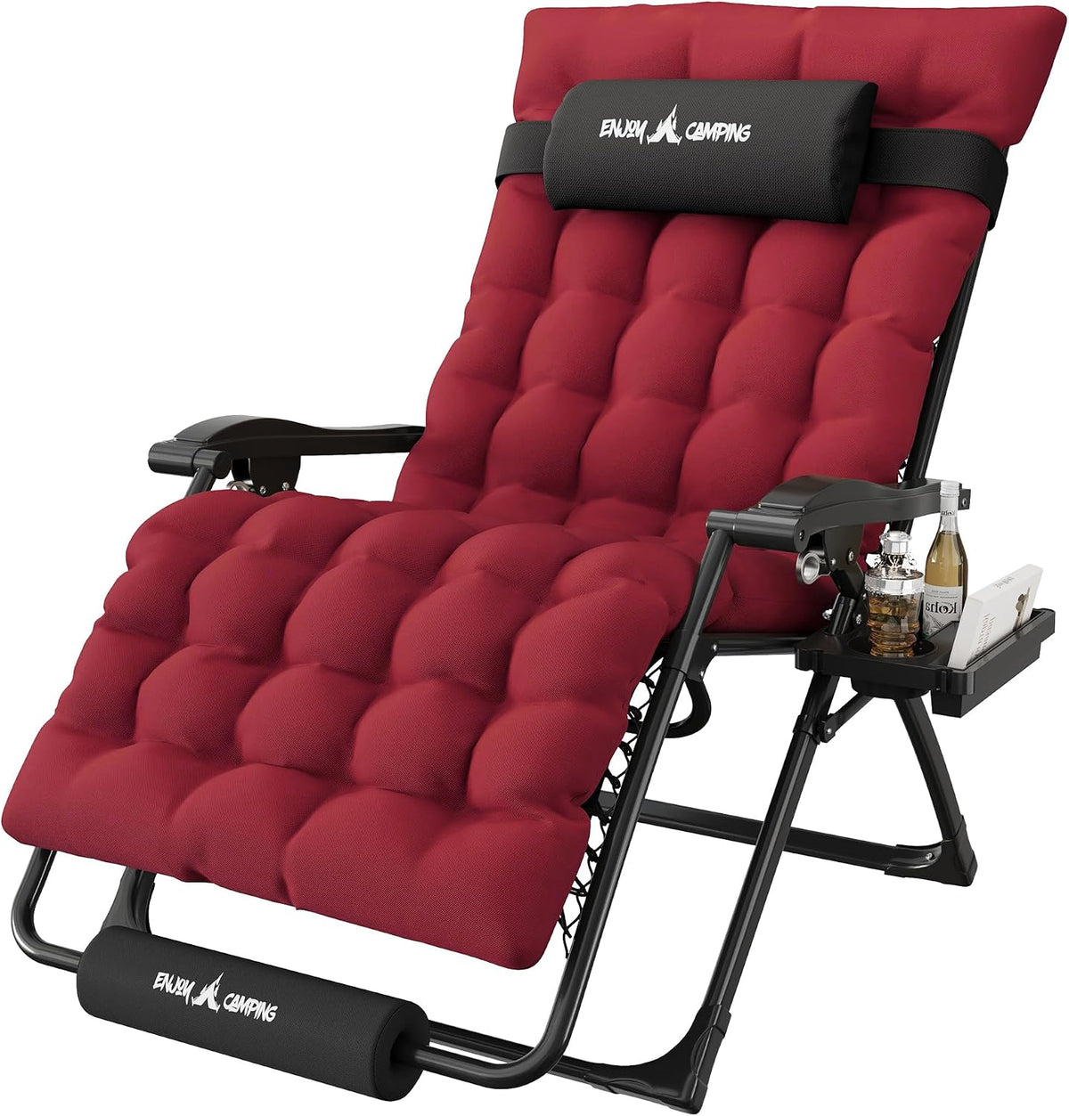 Oversized Zero Gravity Chair Folding Reclining Padded Patio Lounge Chairs