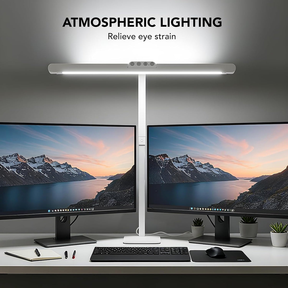 LED Desk Lamp for Home Office with Base, 28.2" Adjustable Gooseneck Swin...