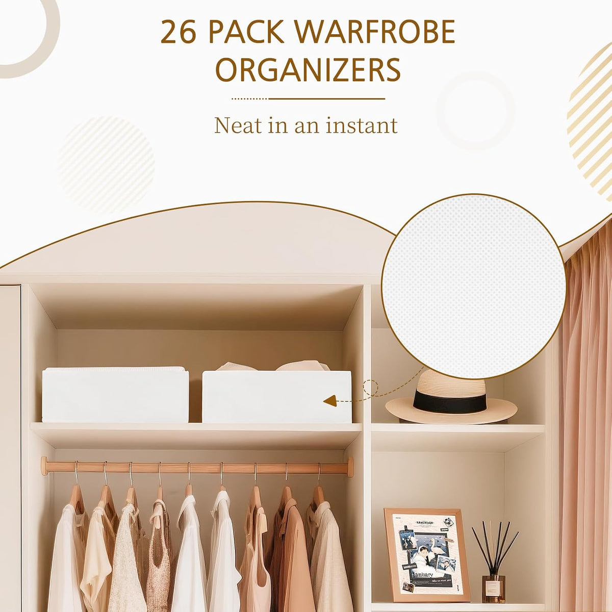 Criusia 26 Pack Drawer Organizer for Clothes, Foldable Dresser Dividers with ...