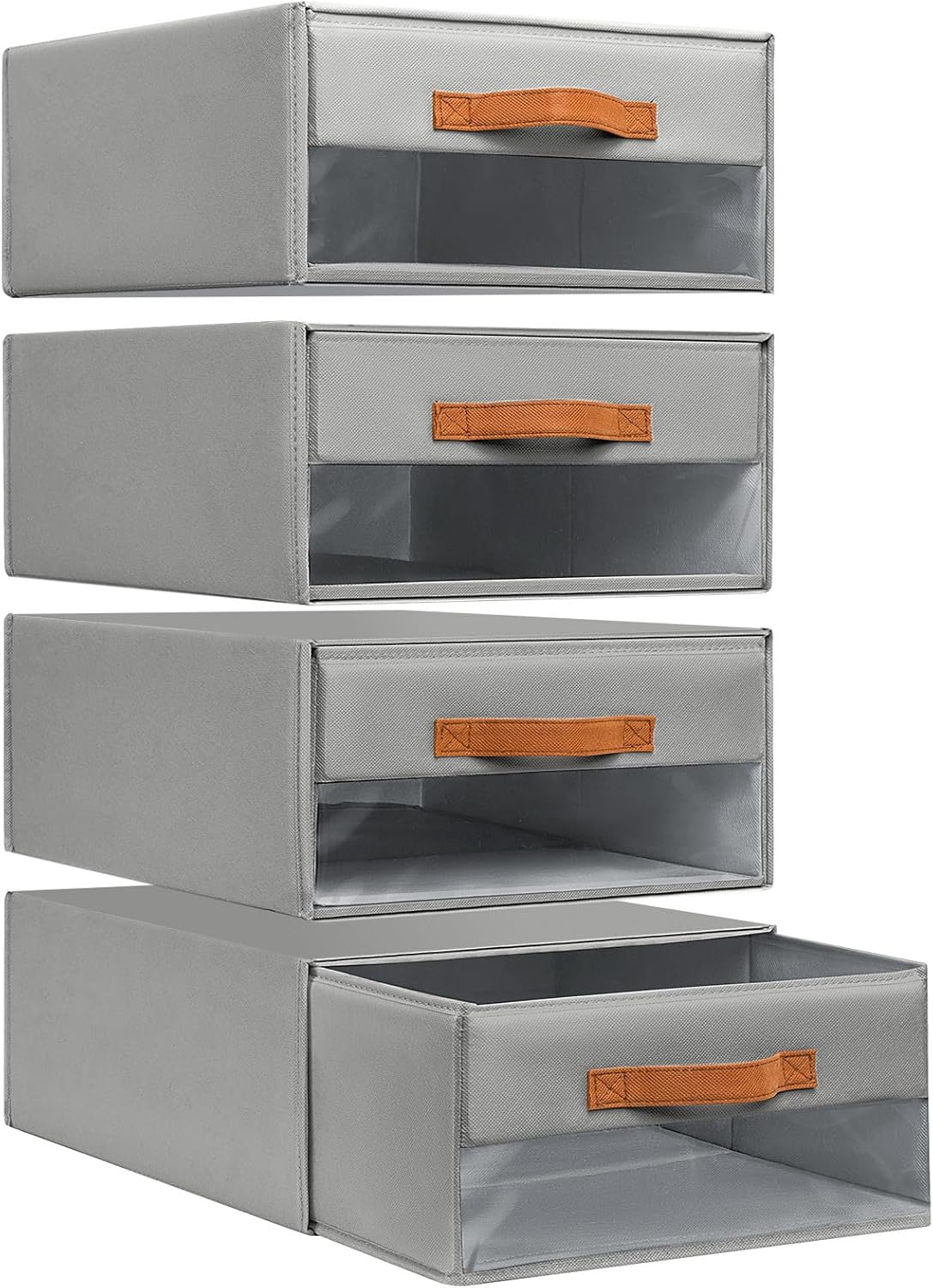 DIMJ Closet Organizers and Storage - Fabric Bins with Drawers for Closet Fold...