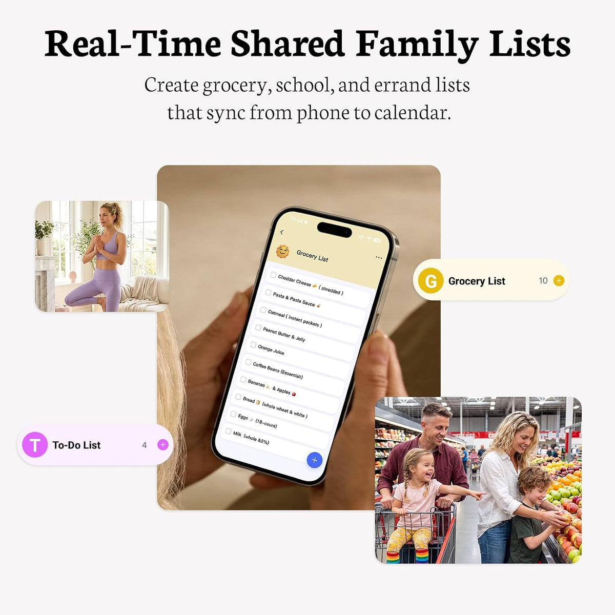 BSIMB 15.6" Digital Family Calendar & Chore Chart, No Subscription Fees
