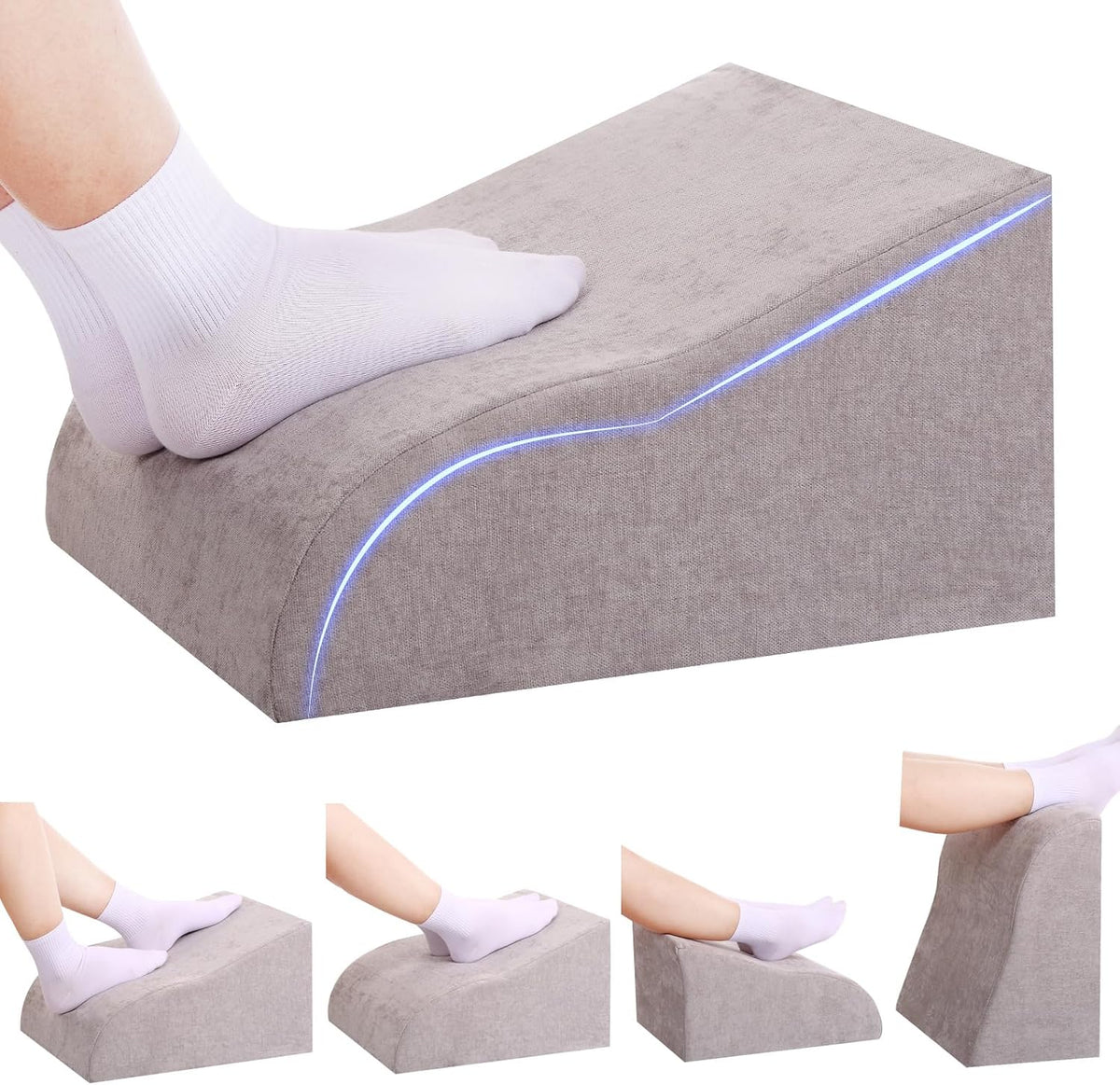 Foot Rest for Under Desk at Work, Ergonomic Under Desk Footrest with Washable...
