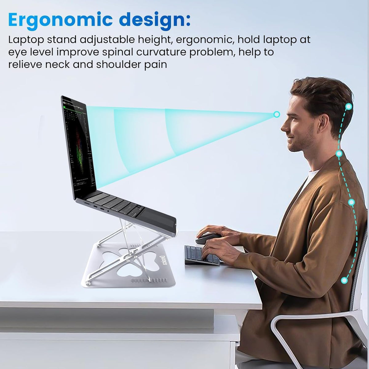 Laptop Stand, Mechanical Dual Angle Adjustable Heavy Duty Notebook Stand for ...