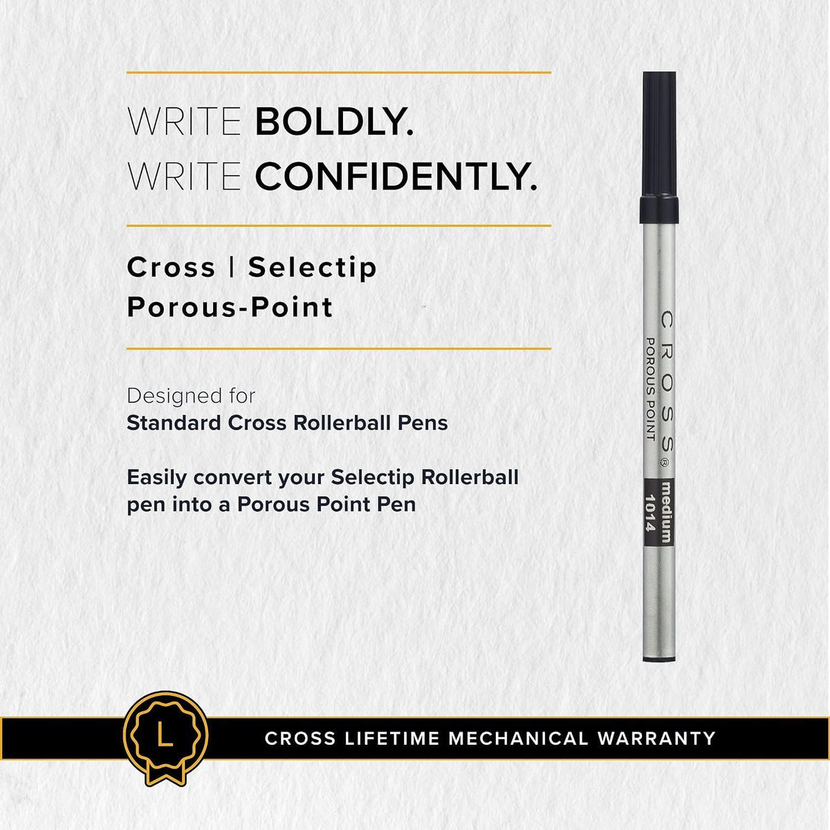 Cross Selectip Rollerball Pen Refill (Black, 3/Pack Felt-tip Porous Refill)