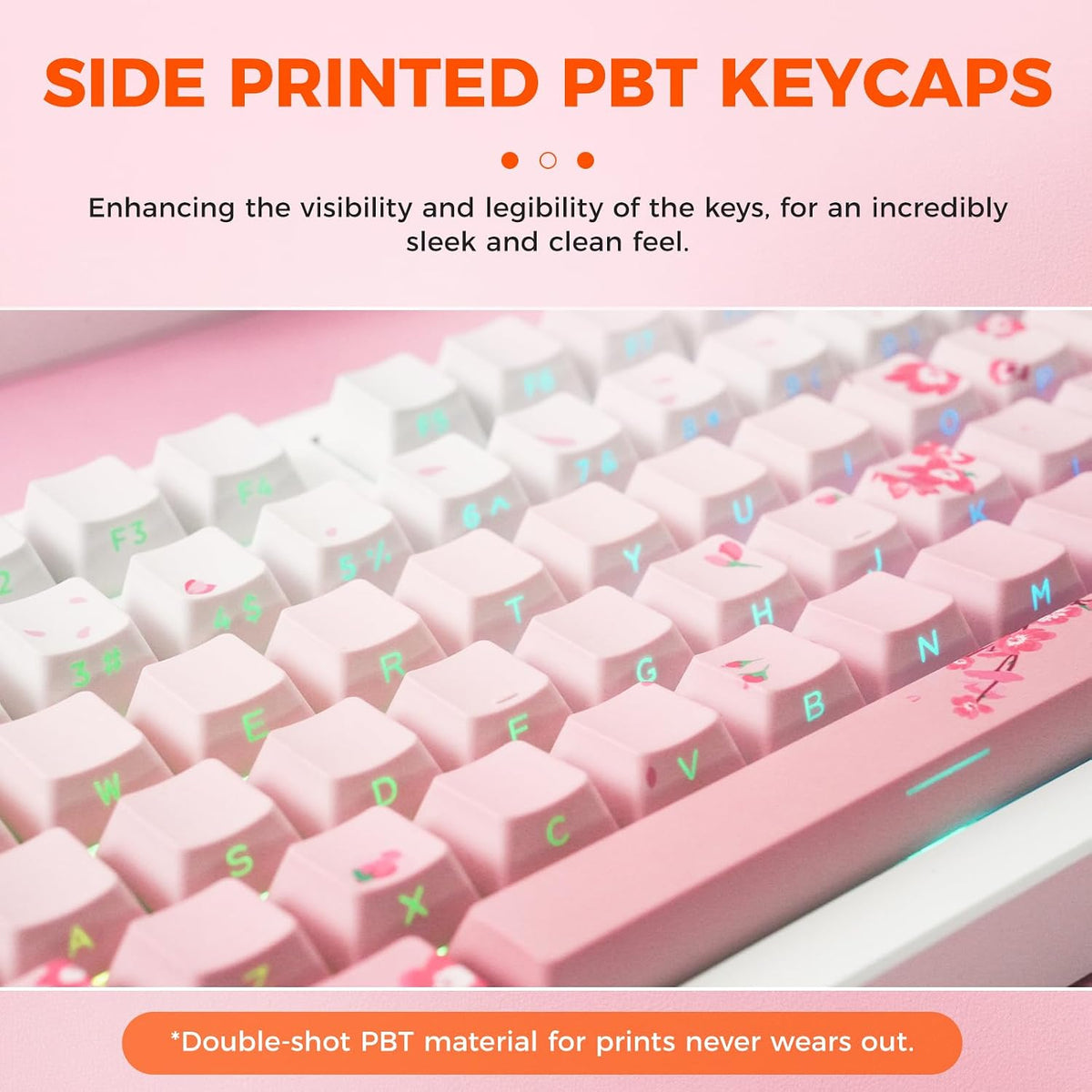DAREU EK75PRO Sakura Pink 75% Wireless Mechanical Gaming Keyboard with Knob