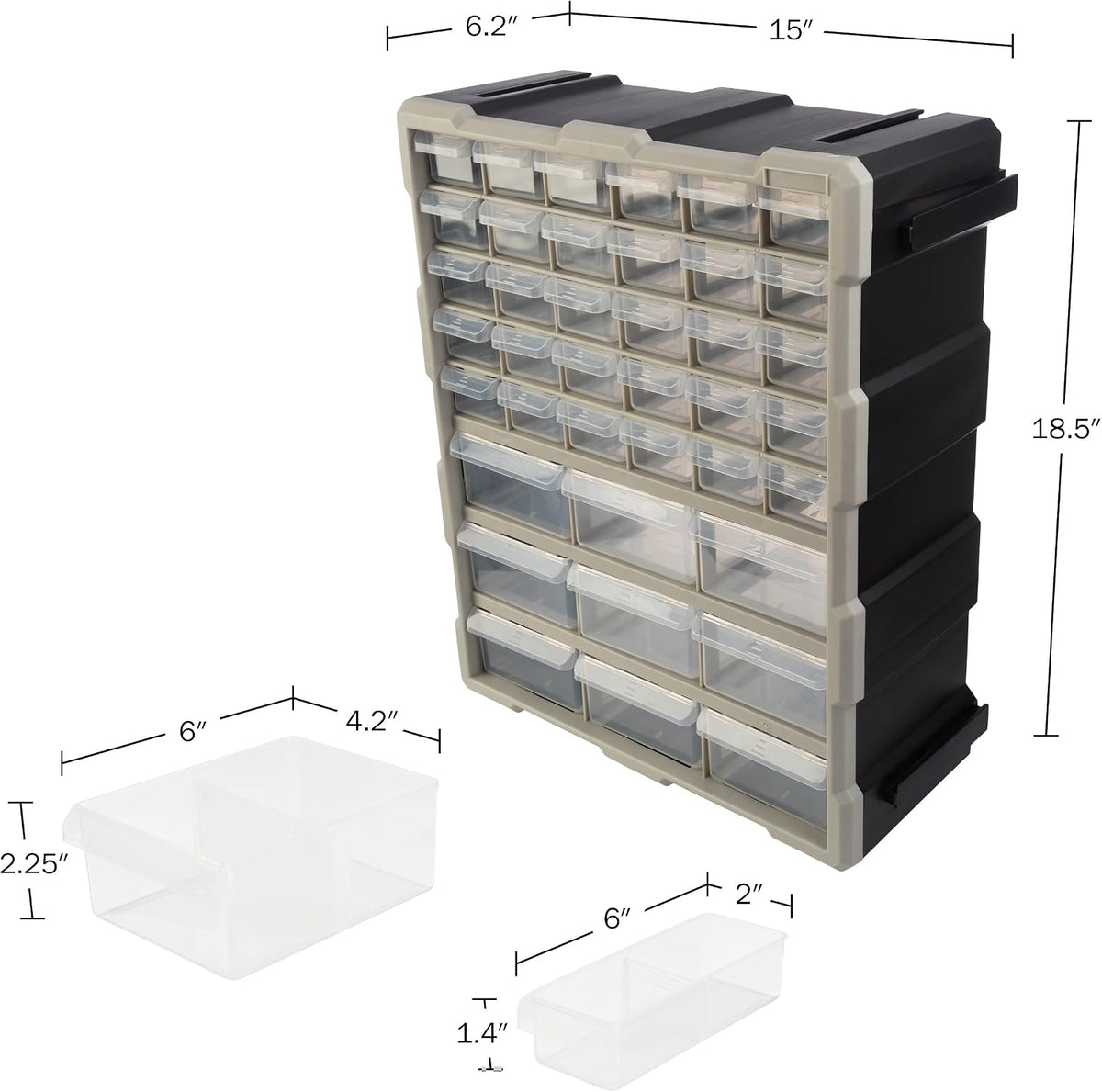 Stalwart 39-Drawer Plastic Small Parts Organizer, Black