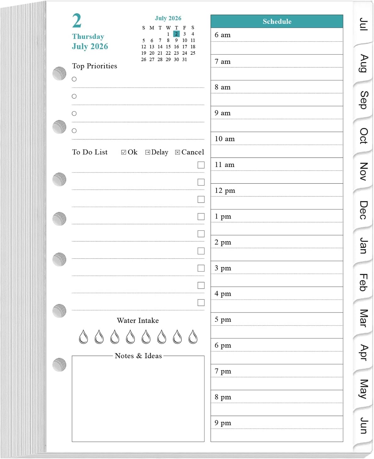 2027 Planner Refills - One Page Per Day Daily & Monthly Planner, January 2027...