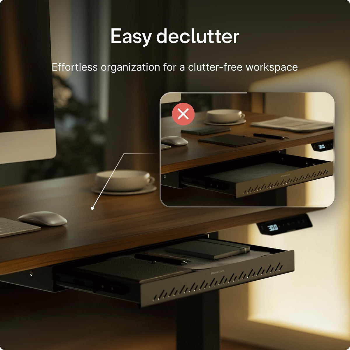 Desktronic Under Desk Drawer — Hidden Under-Desk Storage Organizer, Easy Inst...