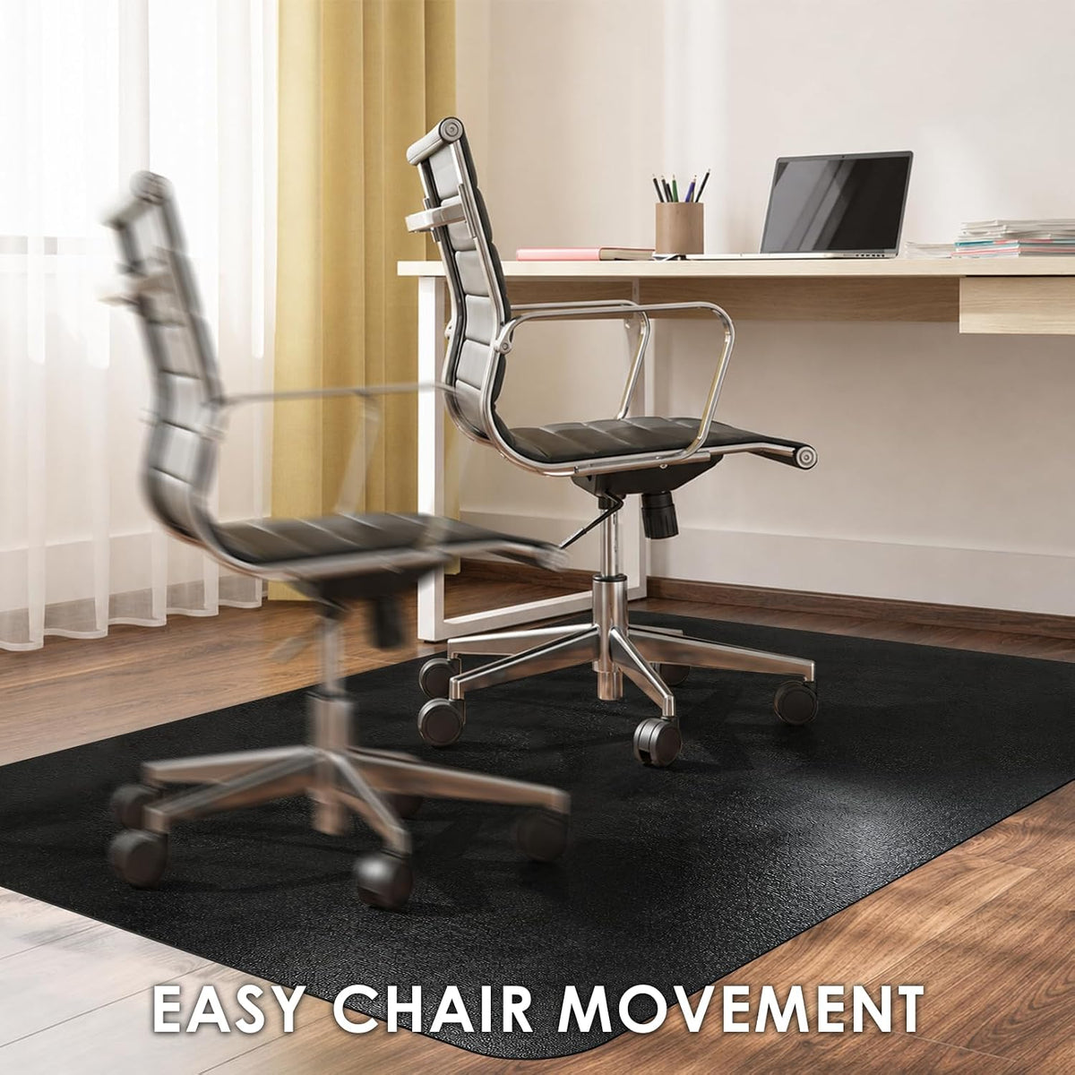 Kuyal Chair mat for Hardwood Floor 46 x 72 inches Rectangle Floor Mats Wood/T...