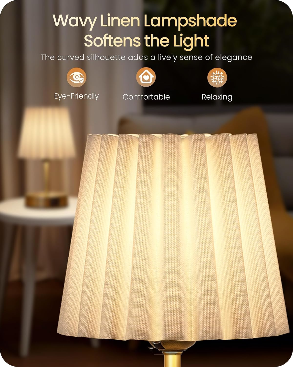 Small Bedside Table Lamps Set of 2, Touch Dimmable Table Lamps with USB Ports...