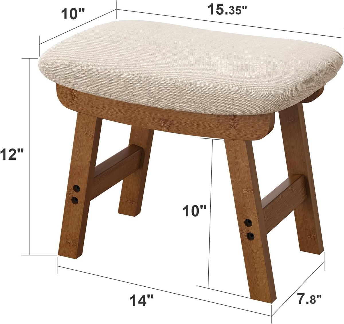 viewcare Foot Stools Ottoman, Small Soft Footrest Ottoman with Wood Legs, Sof...