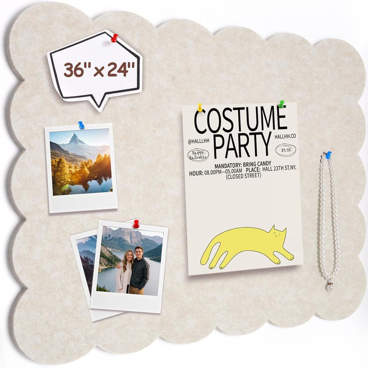 Felt Bulletin Board 36" x 24" Cork Board Alternative,Decorative Fel...