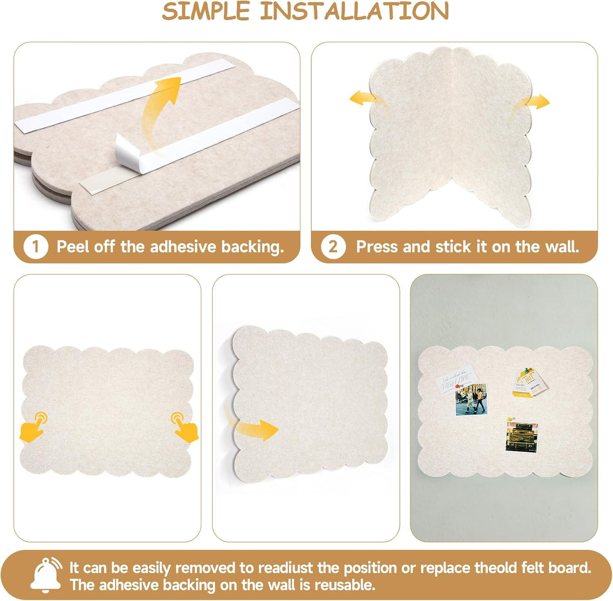 Felt Bulletin Board 36" x 24" Cork Board Alternative,Decorative Fel...