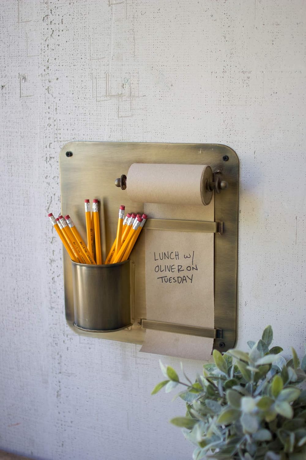Kalalou NDE1280 Transitional Note Roll with Wall Rack with Pencil Holder in B...
