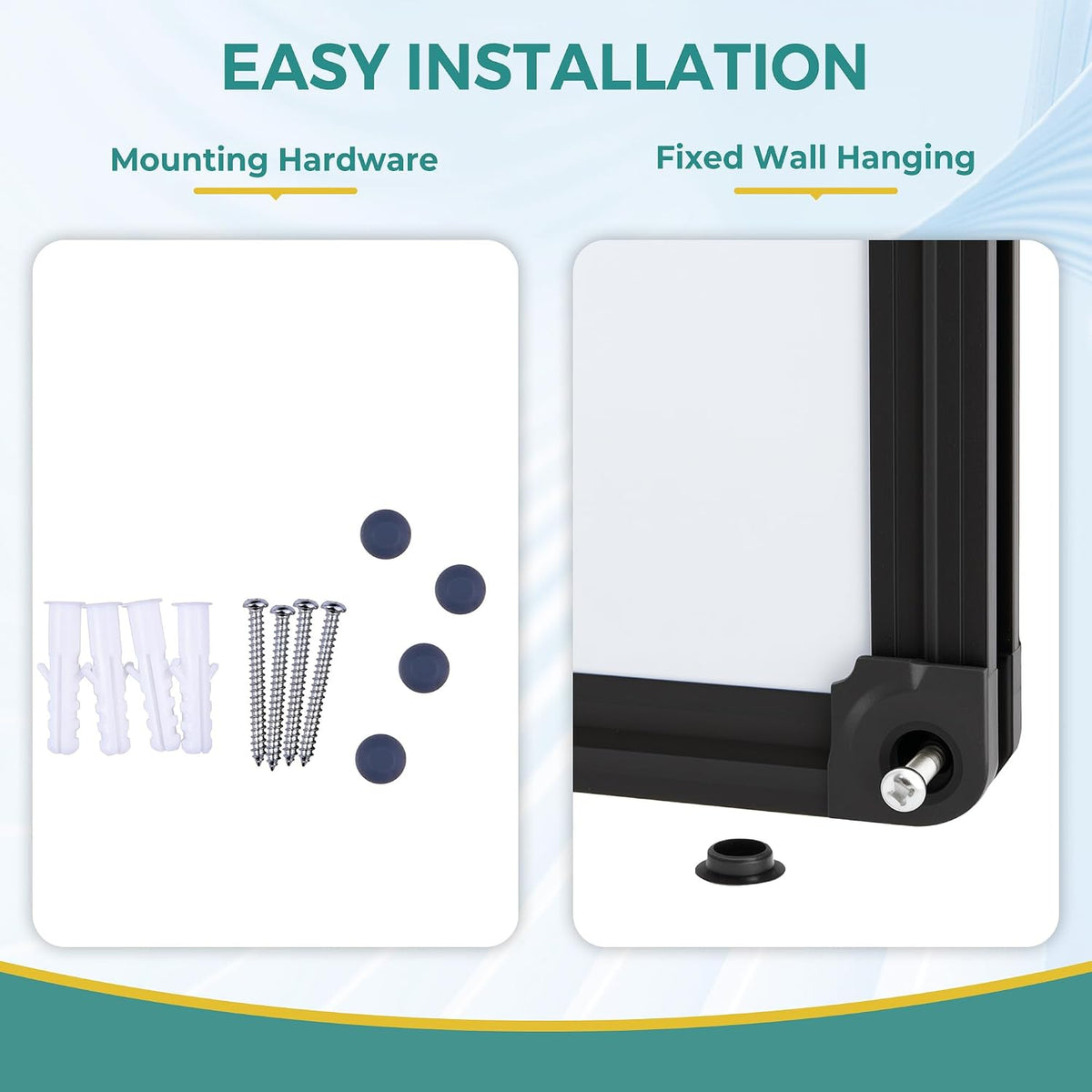 Large Magnetic White Board Dry Erase for Wall, Black Frame, 60 x 48 Inch