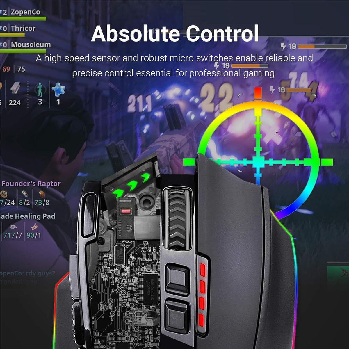 Redragon M801 Wireless Gaming Mouse, RGB Gaming Mouse with MMO 9 Programmable...