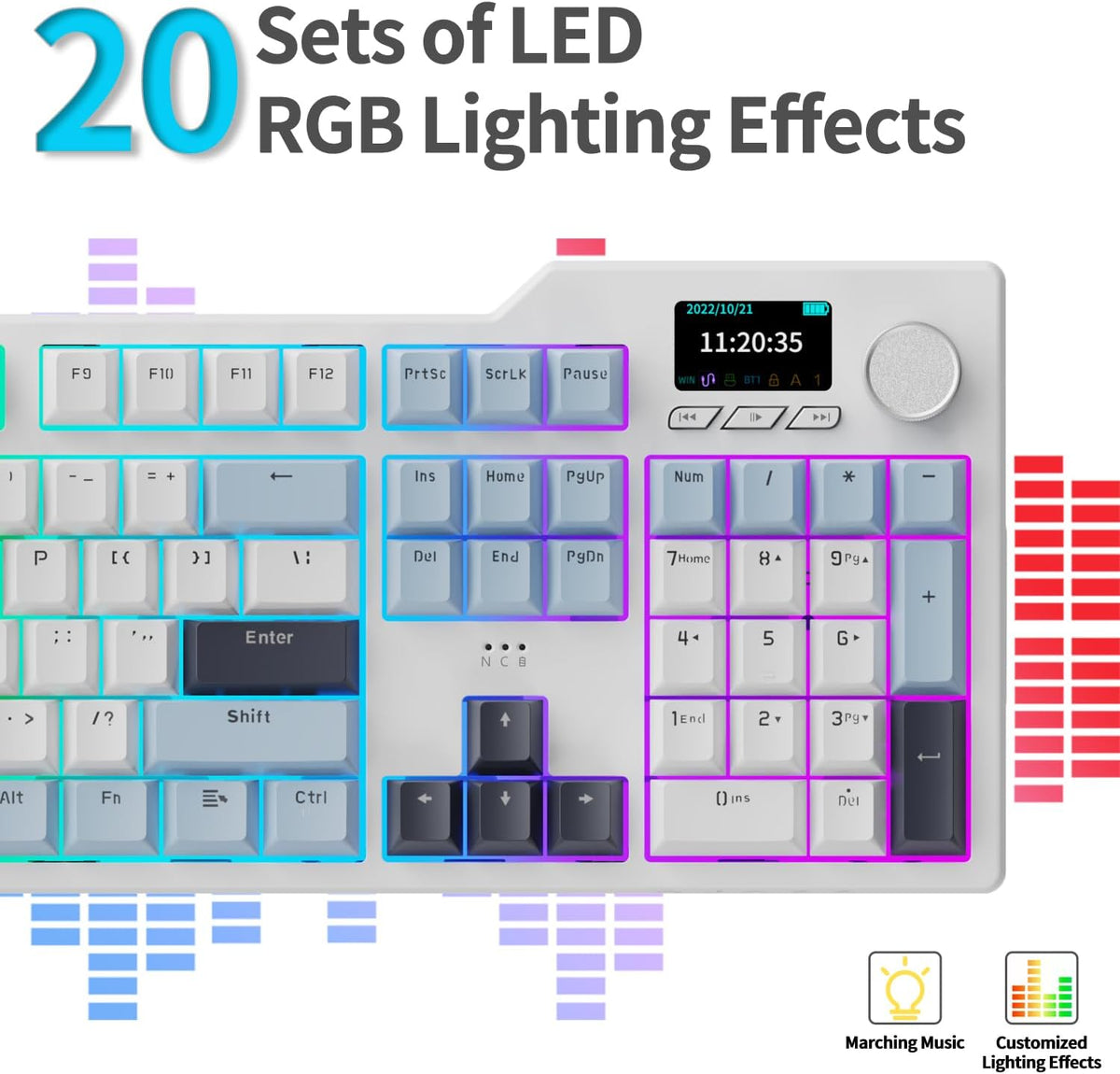 DAIDAI×AJAZZ AK35I V3 Full Size Hot Swap Mechanical Gaming Keyboard with Scre...